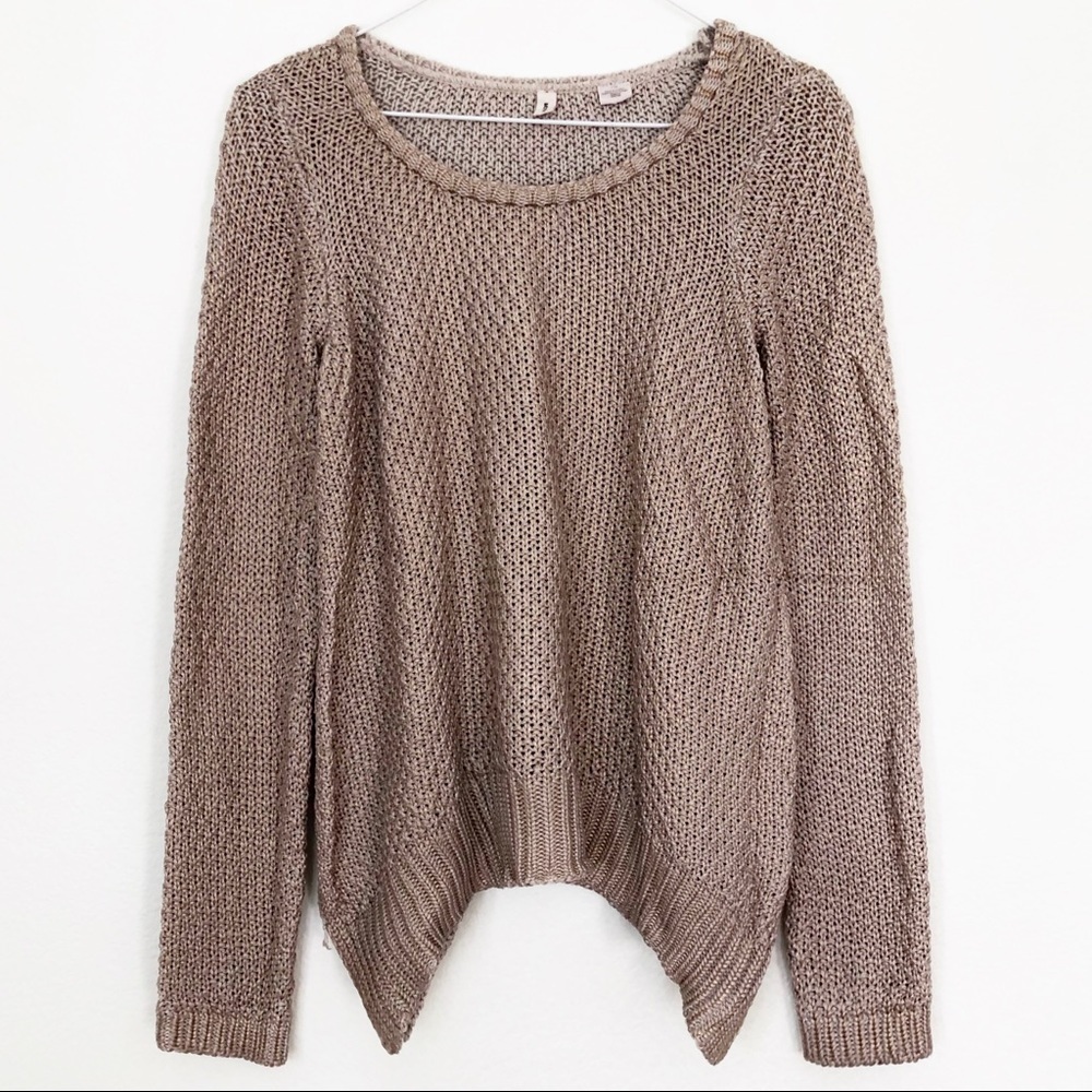 ANTHROPOLOGIE MOTH Metallic Knit Pullover Sweater